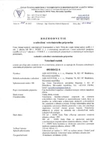 Rozhodnutie o schválení veterinárneho prípravku Veterinol roztok